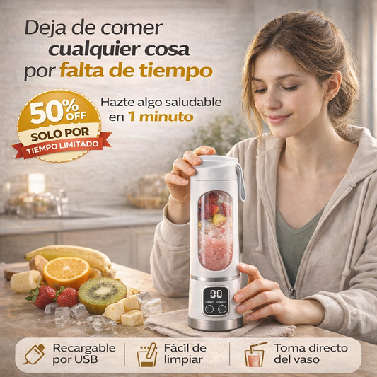 Mini Licuadora Portátil USB – Prepara tus batidos fácilmente en cualquier lugar