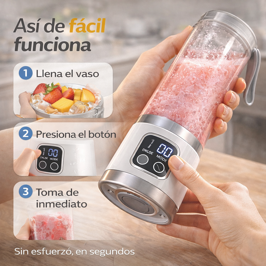 Mini Licuadora Portátil USB – Prepara tus batidos fácilmente en cualquier lugar