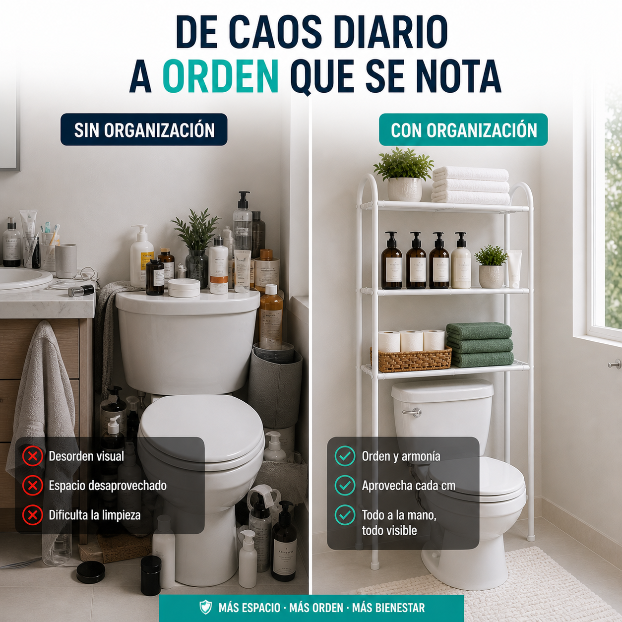 Estantería Organizadora de Baño — Transforma tu baño en 15 minutos
