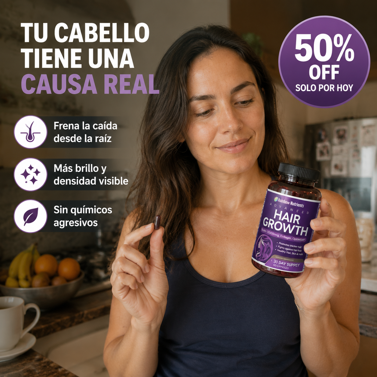 HairGrowth Pro — Frena la caída y recupera un cabello más fuerte desde la raíz