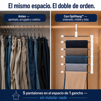 OptiHang™ Pro — El Perchero que Ordena tu Closet en Segundos.