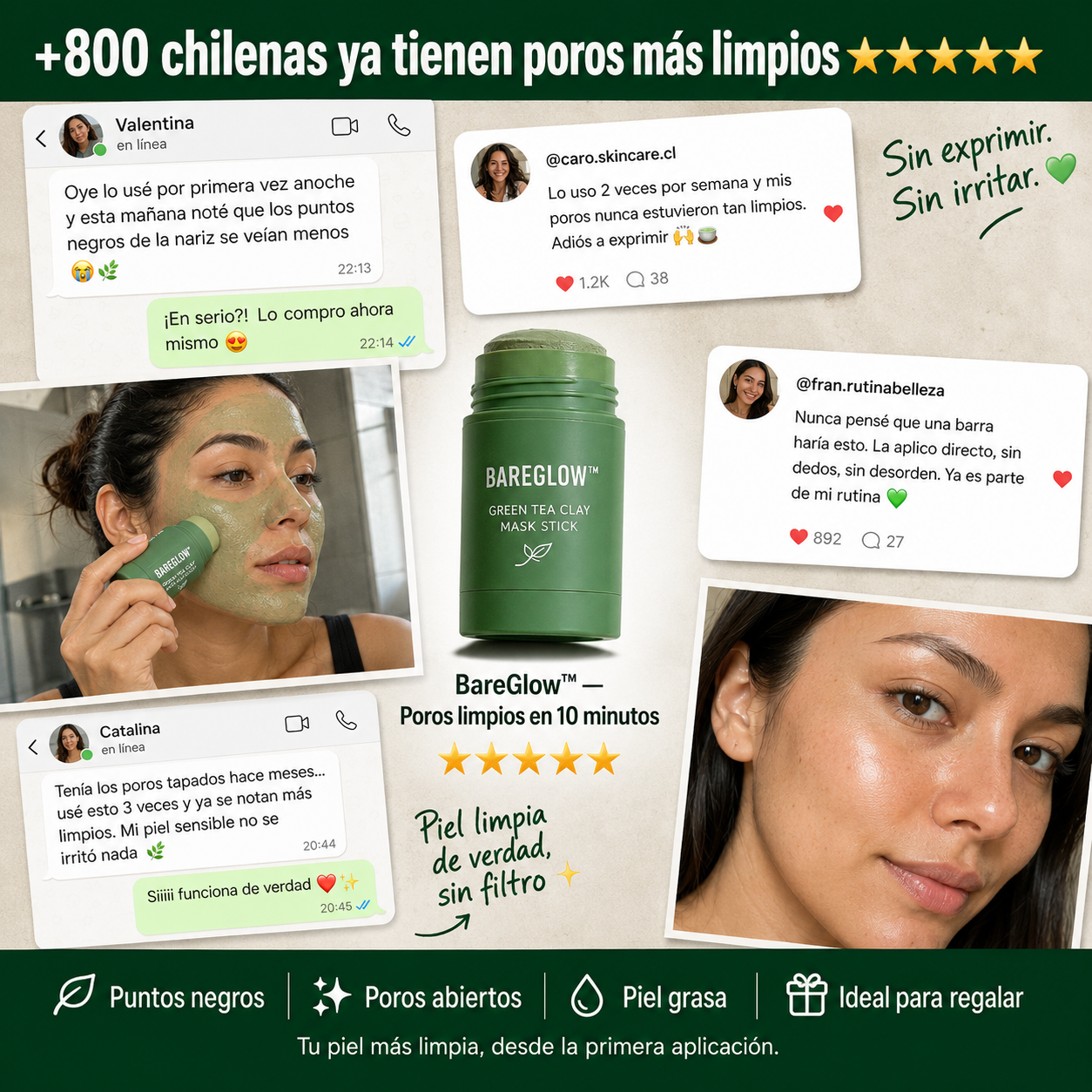 BareGlow™ — Poros Limpios y Sin Puntos Negros en 10 Minutos