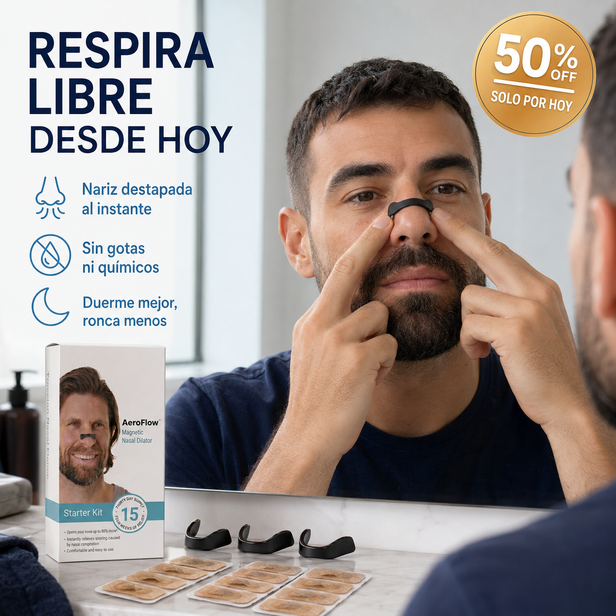 AeroFlow Pro — Despeja tu nariz tapada y vuelve a respirar libre, de día y de noche