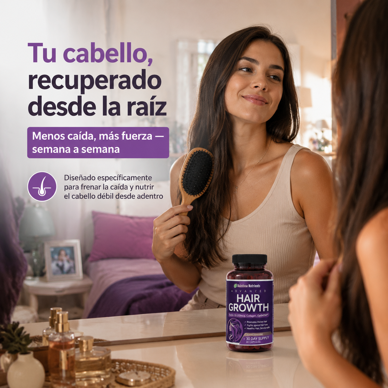 HairGrowth Pro — Frena la caída y recupera un cabello más fuerte desde la raíz