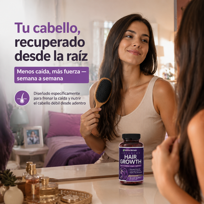 HairGrowth Pro — Frena la caída y recupera un cabello más fuerte desde la raíz