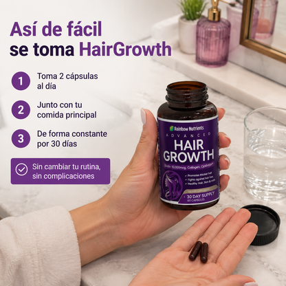 HairGrowth Pro — Frena la caída y recupera un cabello más fuerte desde la raíz