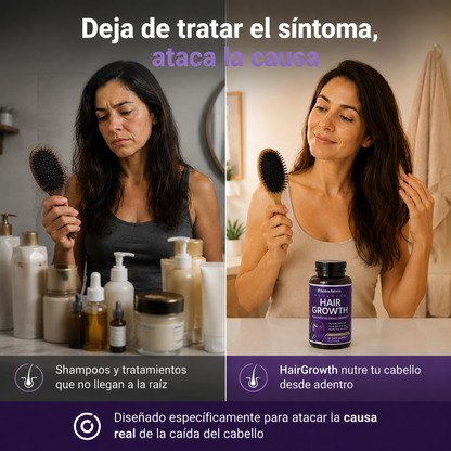 HairGrowth Pro — Frena la caída y recupera un cabello más fuerte desde la raíz
