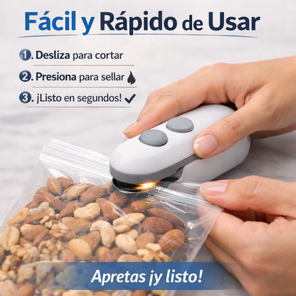 Mini sellador de bolsas que sella en segundos y evita que tus alimentos se arruinen